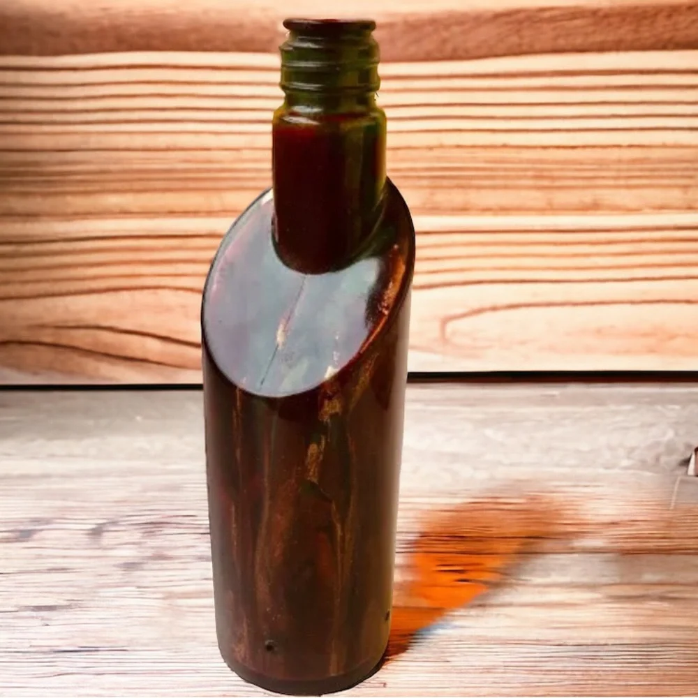 Glass Bottle Unique Inside Drip Painted Signed & Dated By Artist Collectibles